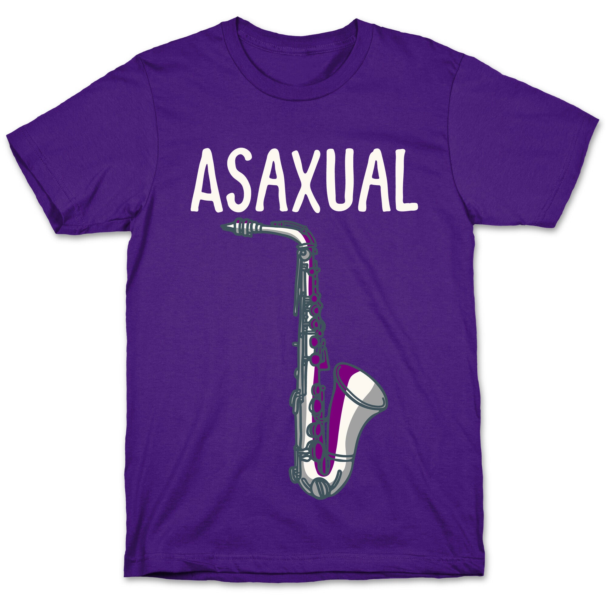 Asaxual White Print T-Shirt