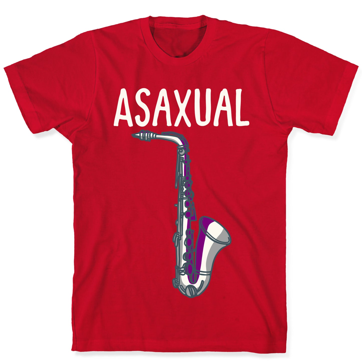 Asaxual White Print T-Shirt