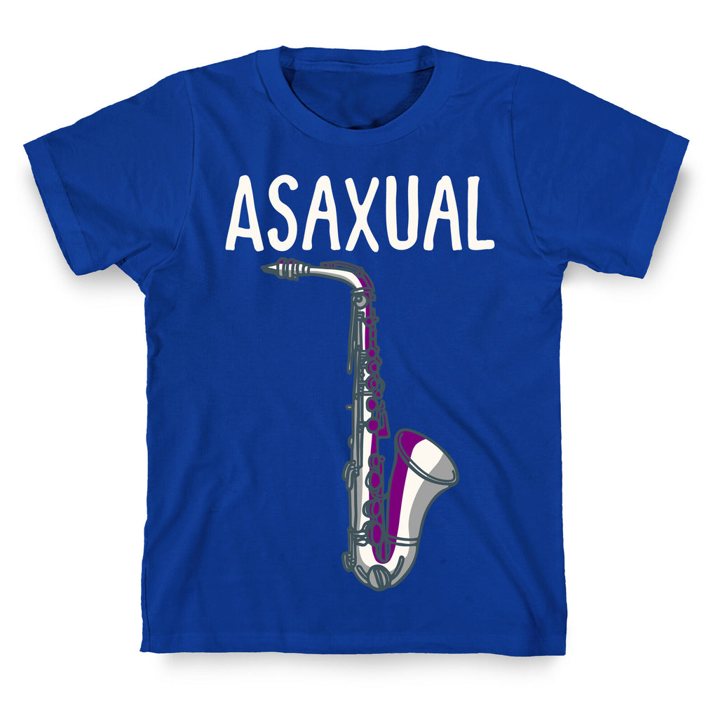 Asaxual White Print T-Shirt