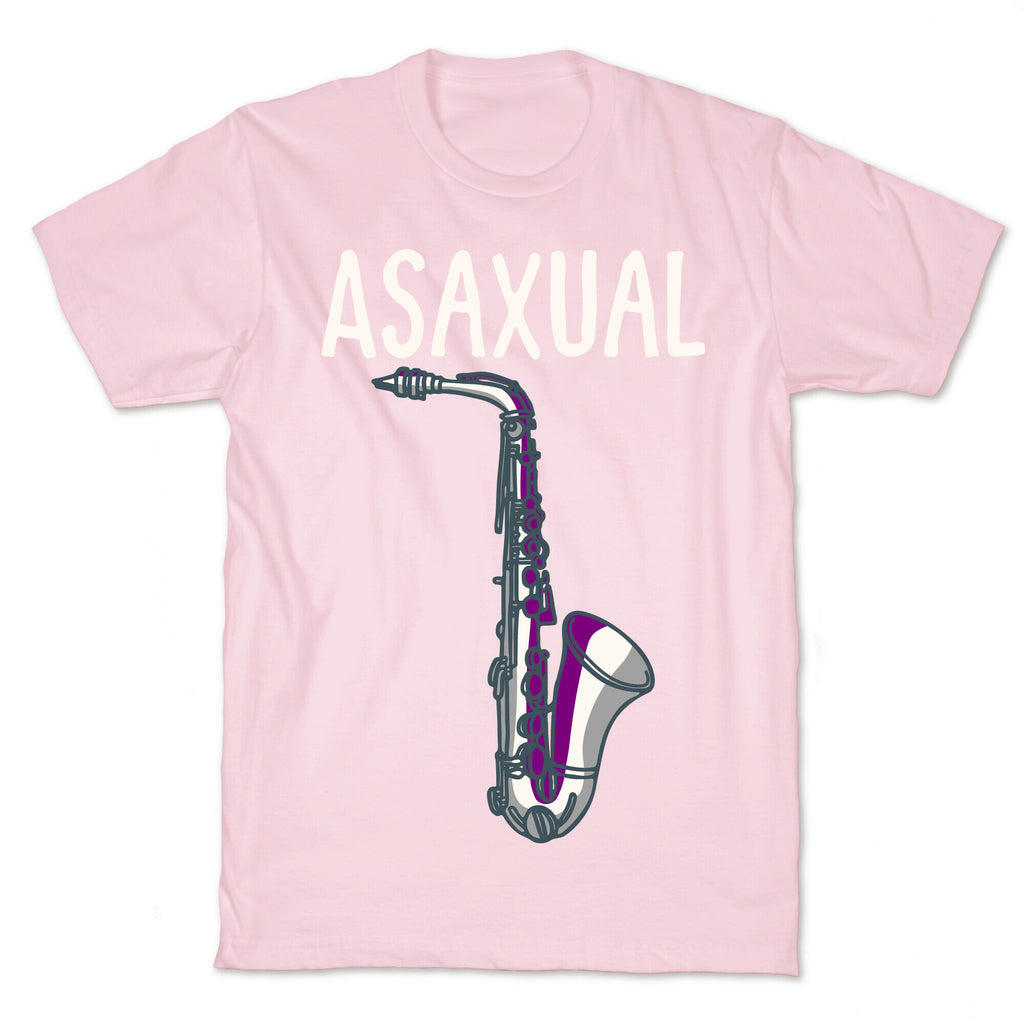 Asaxual White Print T-Shirt