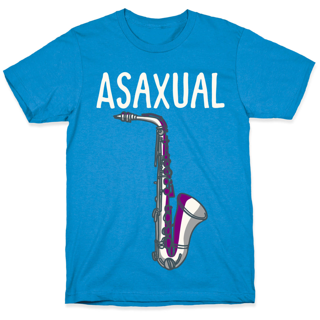 Asaxual White Print T-Shirt
