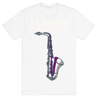 Asaxual White Print T-Shirt
