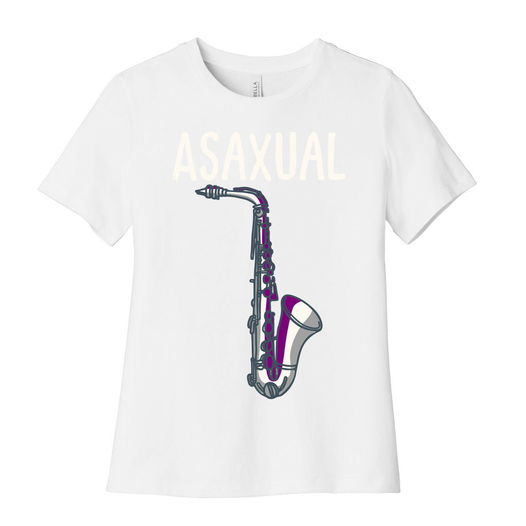 Asaxual White Print Women's Cotton Tee