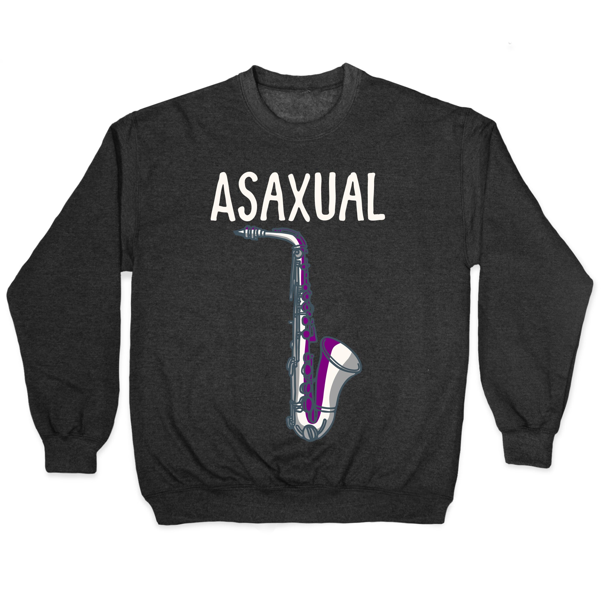 Asaxual White Print Crewneck Sweatshirt