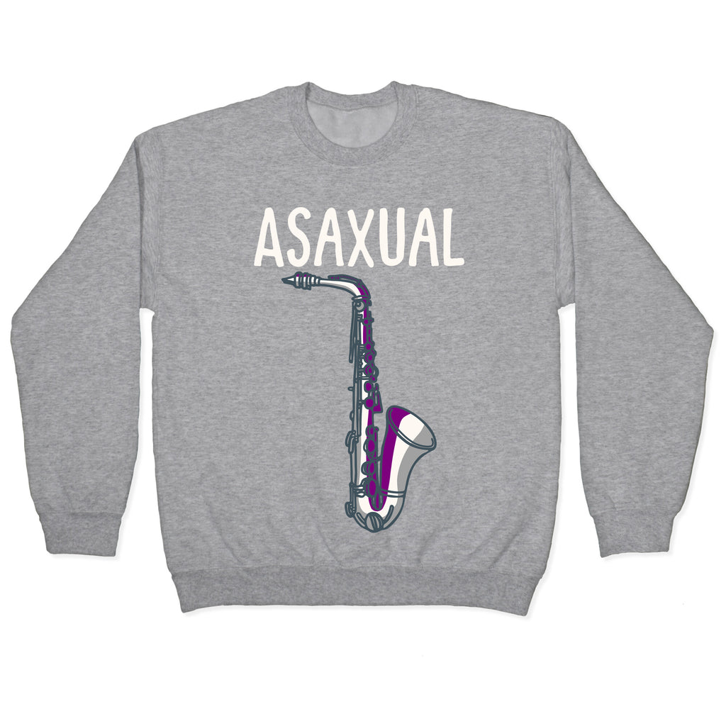 Asaxual White Print Crewneck Sweatshirt