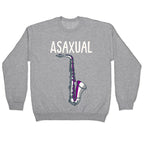 Asaxual White Print Crewneck Sweatshirt