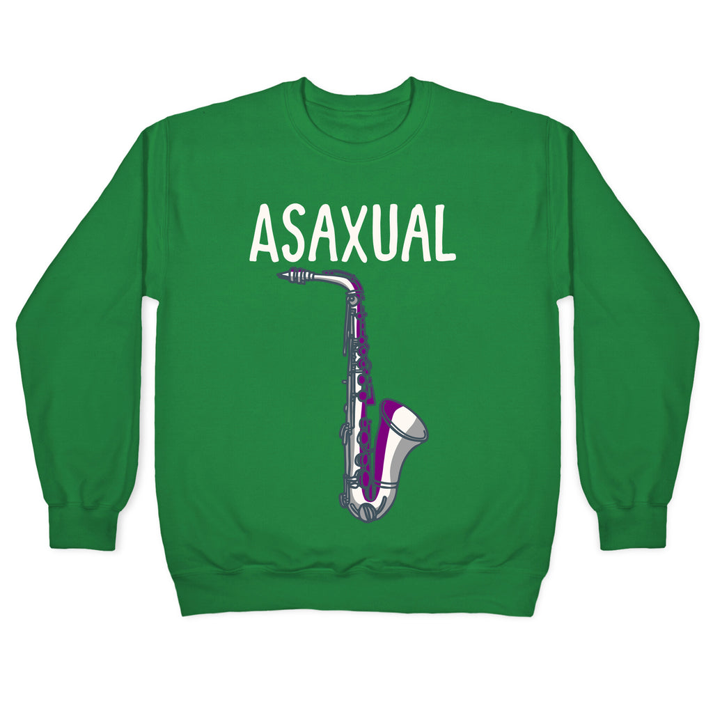 Asaxual White Print Crewneck Sweatshirt