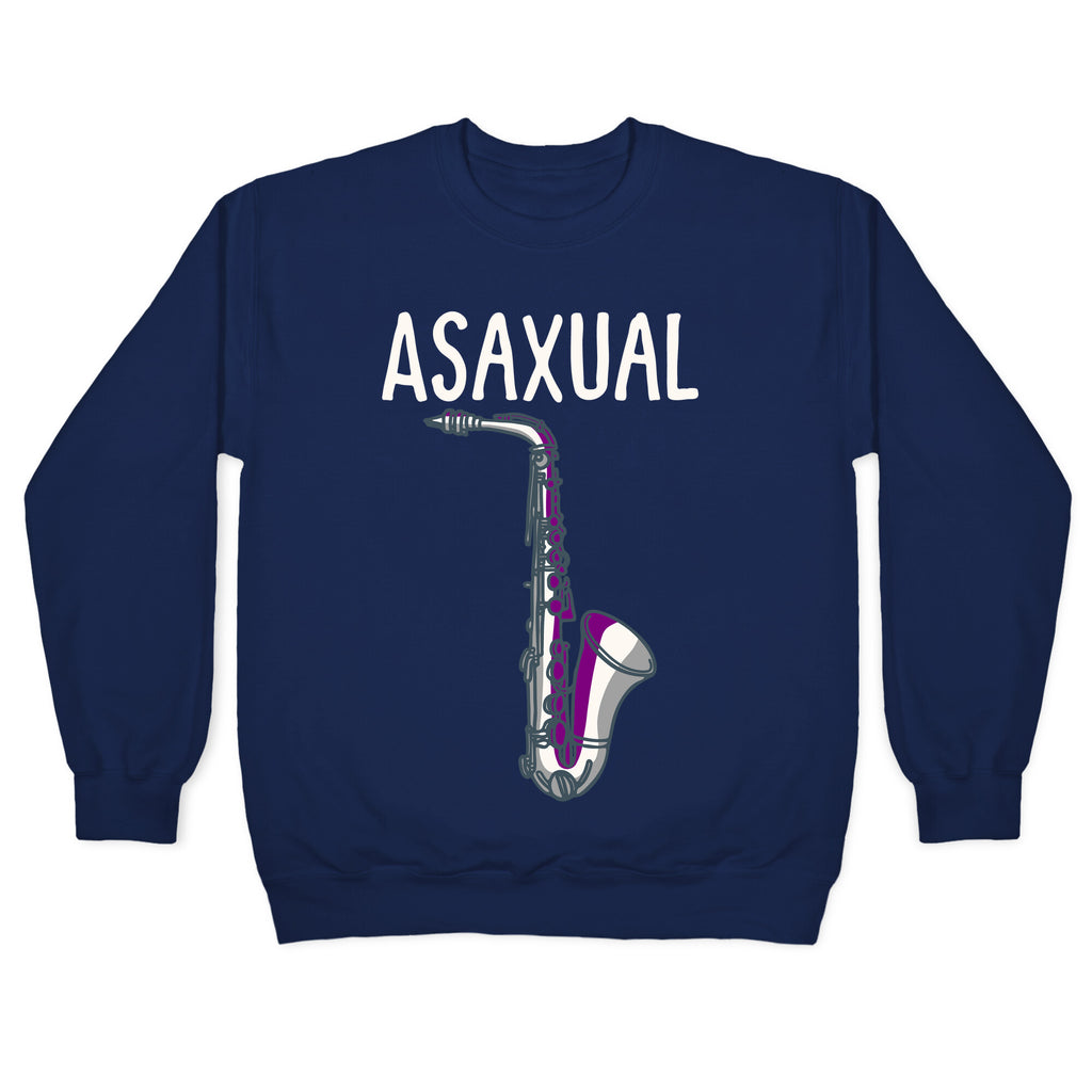Asaxual White Print Crewneck Sweatshirt