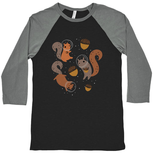 Squirrels In Space Baseball Tee