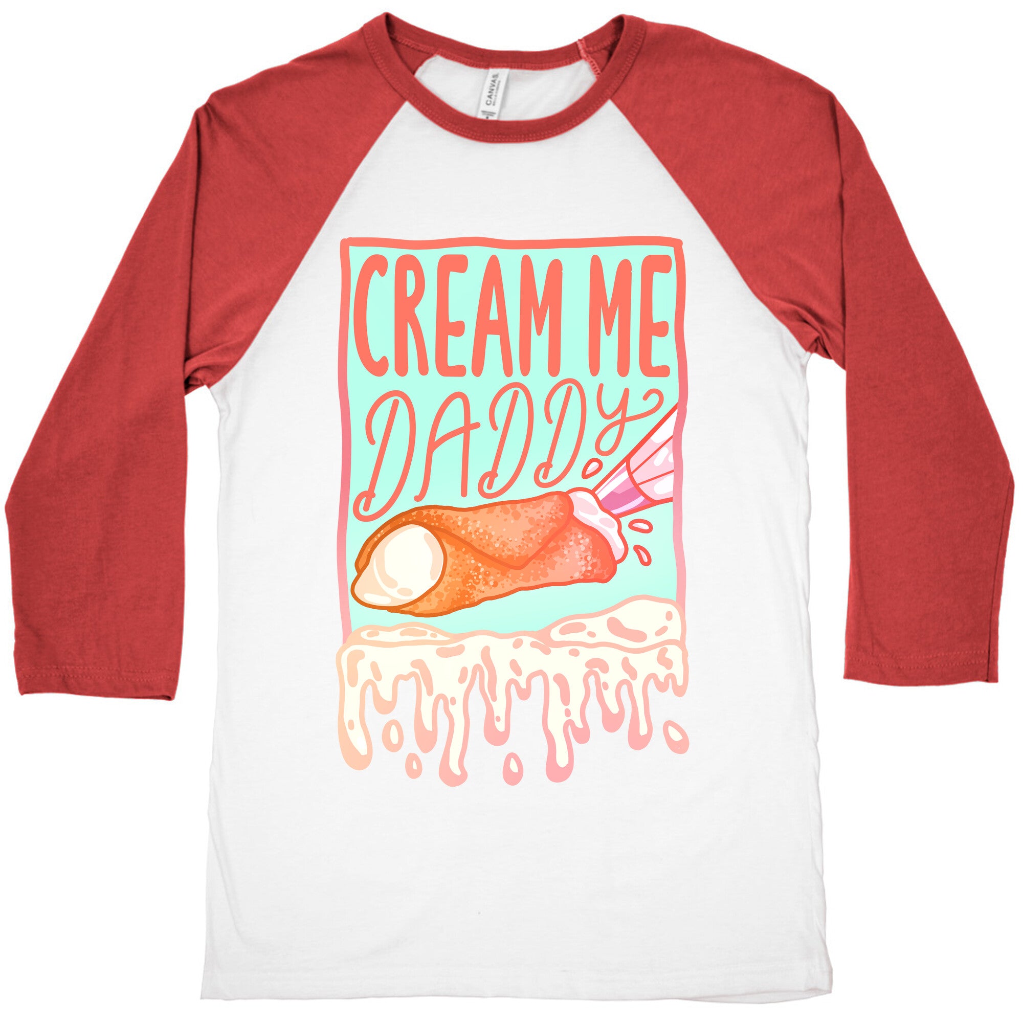 Cream Me Daddy Cannoli Baseball Tee
