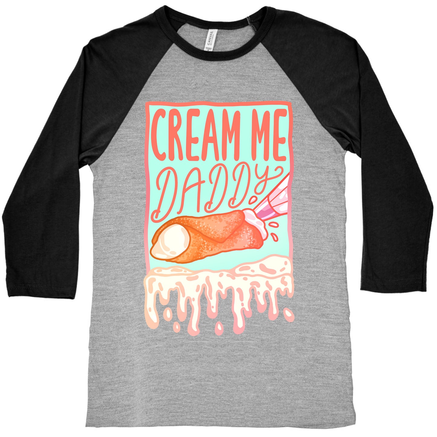 Cream Me Daddy Cannoli Baseball Tee