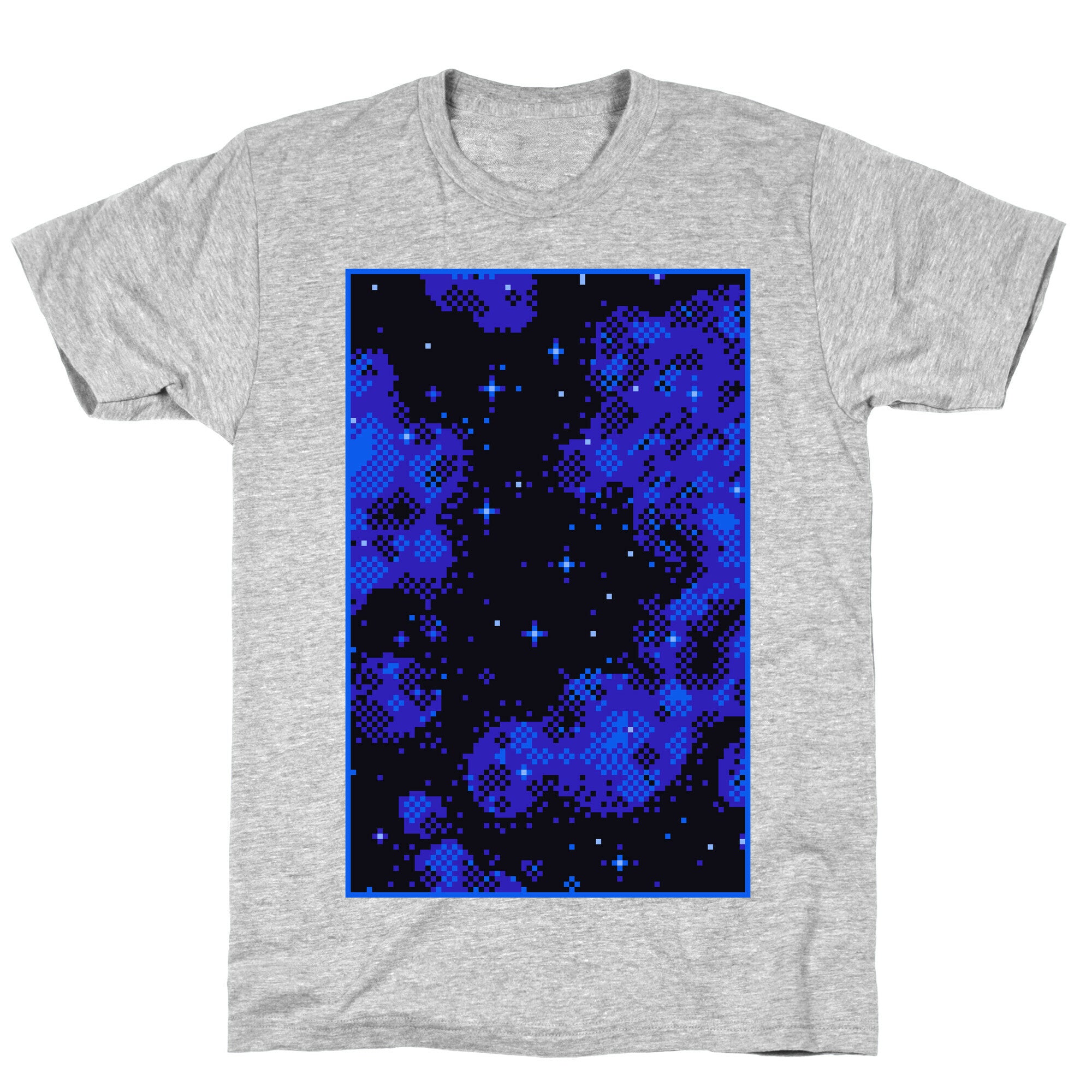 Pixelated Blue Nebula T-Shirt