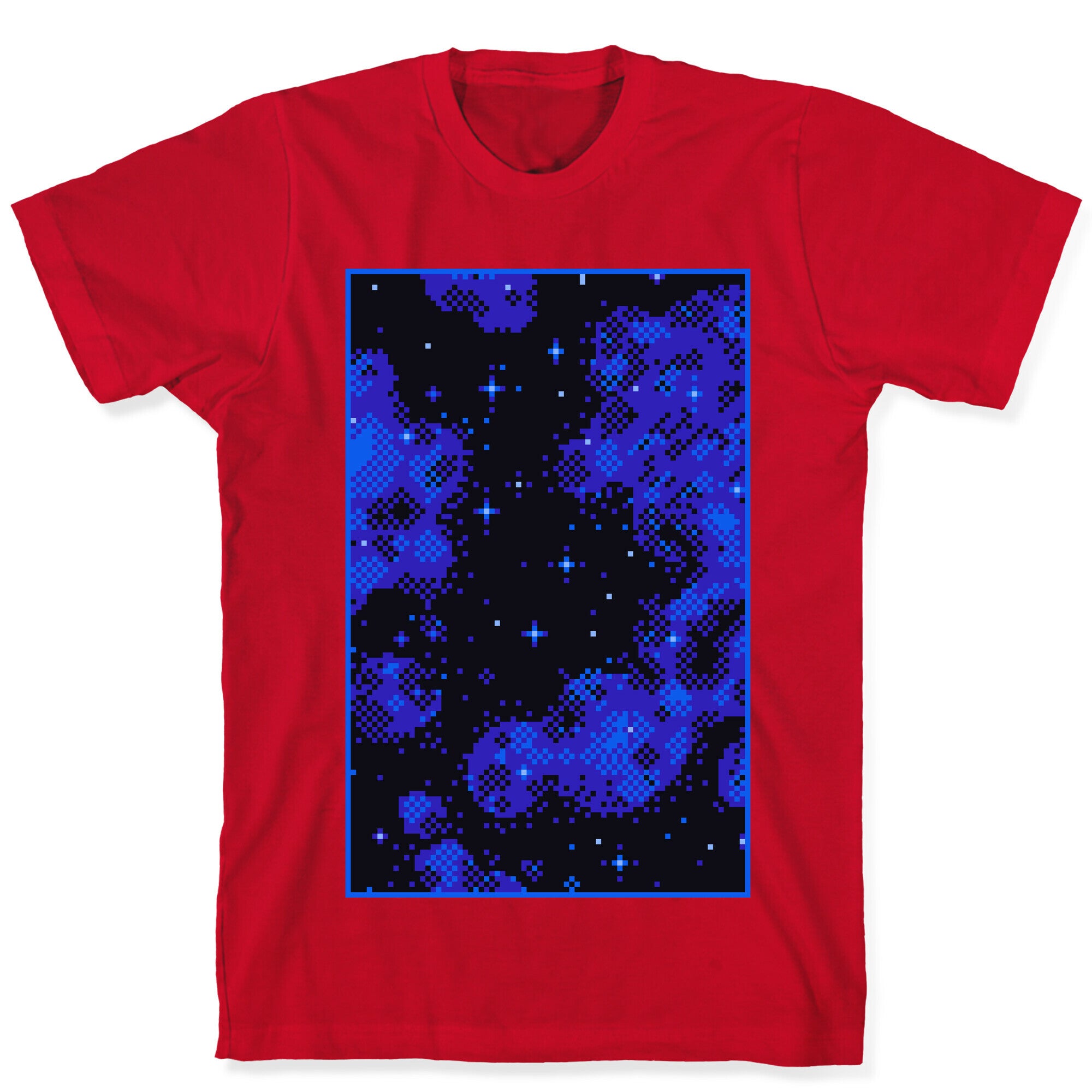 Pixelated Blue Nebula T-Shirt