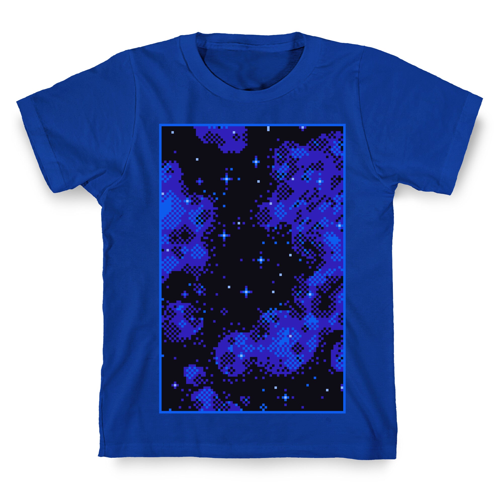 Pixelated Blue Nebula T-Shirt