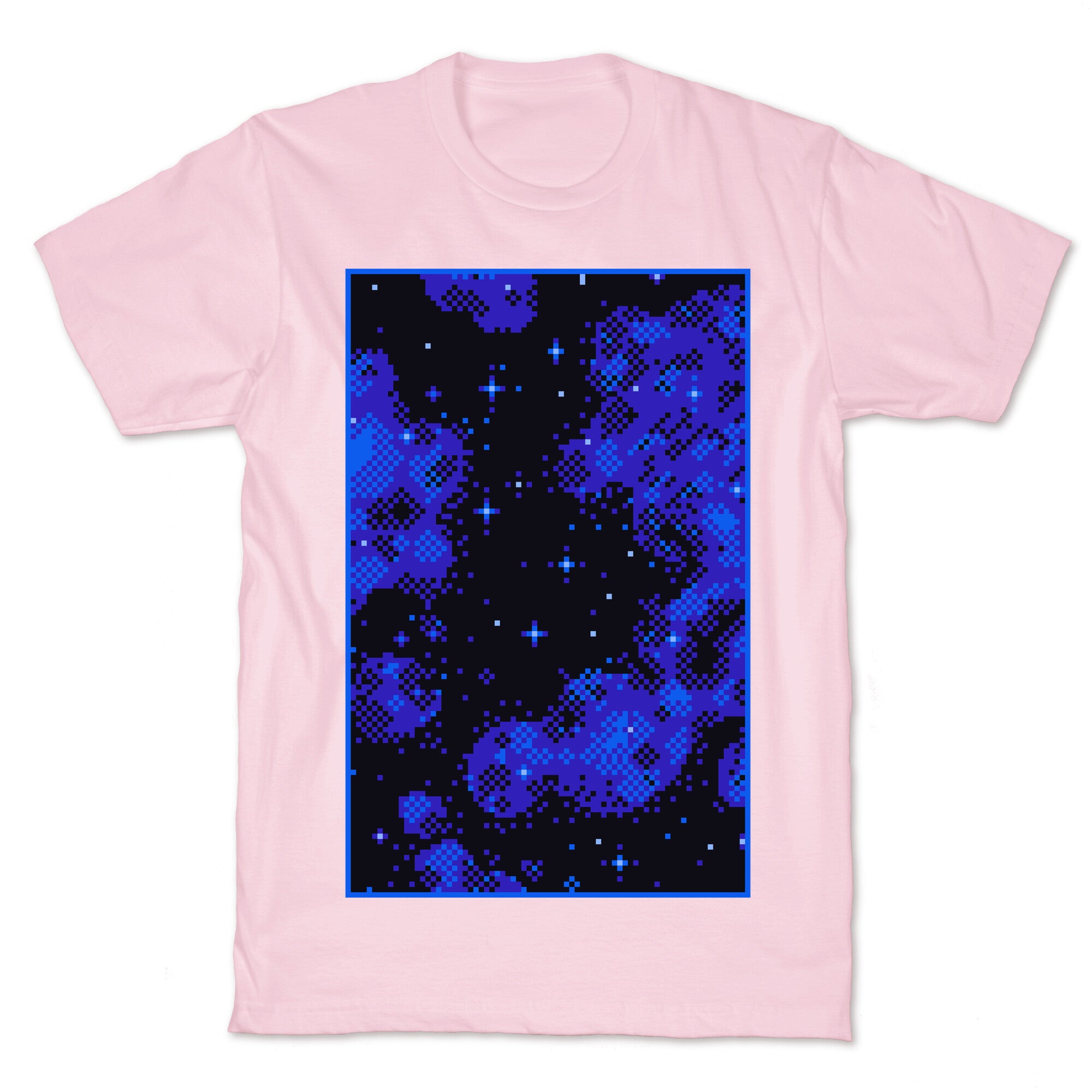 Pixelated Blue Nebula T-Shirt