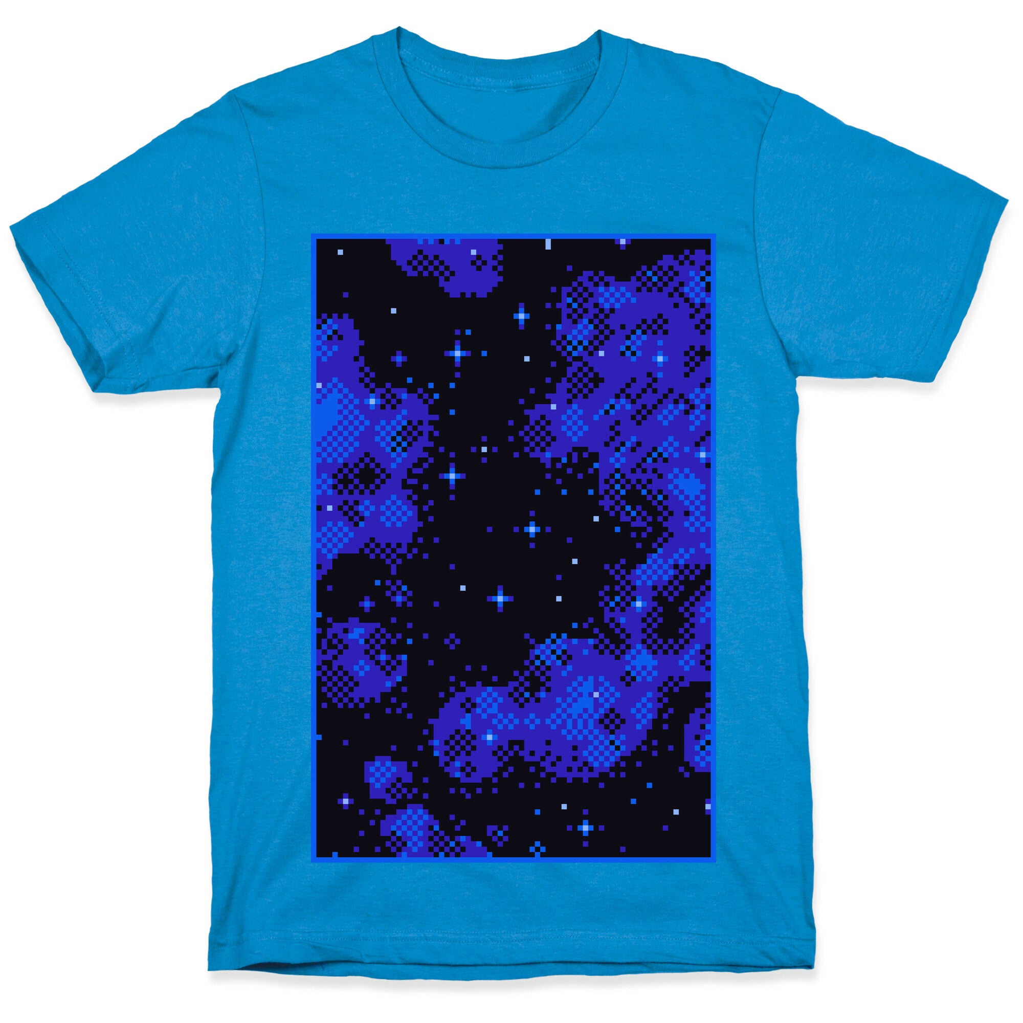 Pixelated Blue Nebula T-Shirt