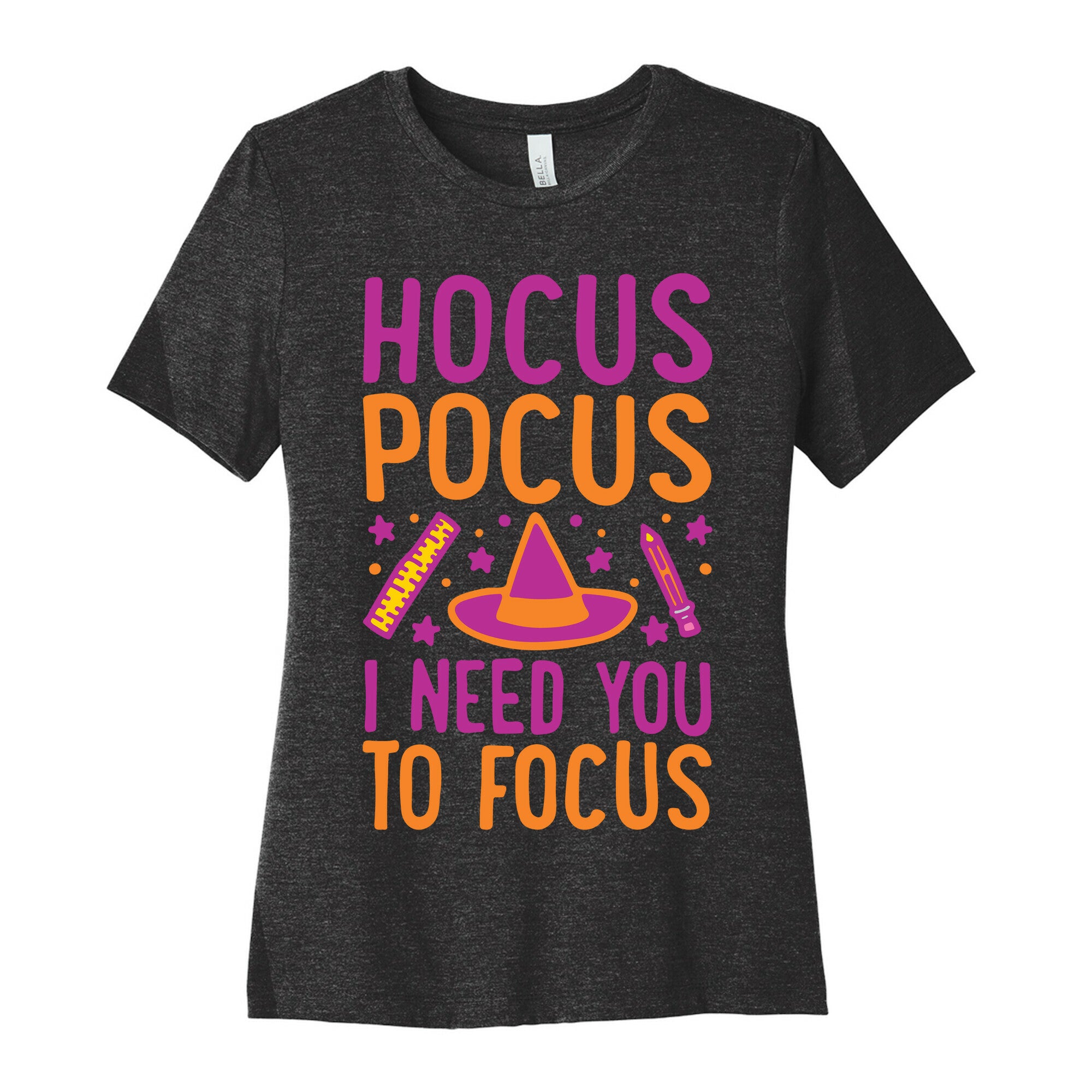 Hocus Pocus I Need You To Focus White Print Women's Cotton Tee