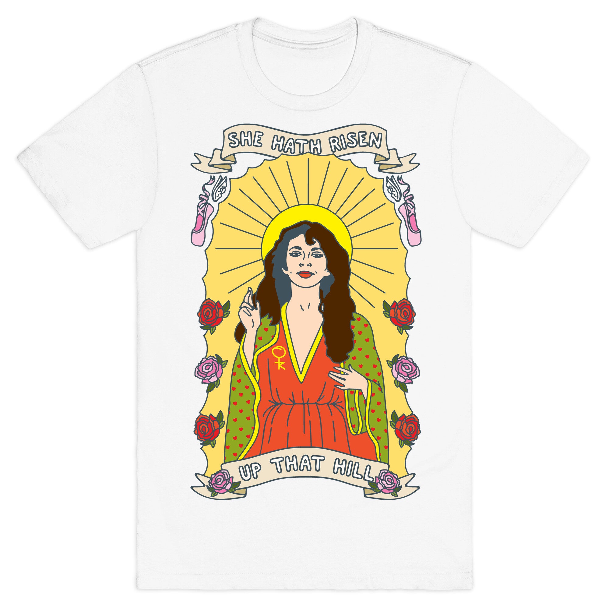 Saint Bush Parody White Print T-Shirt