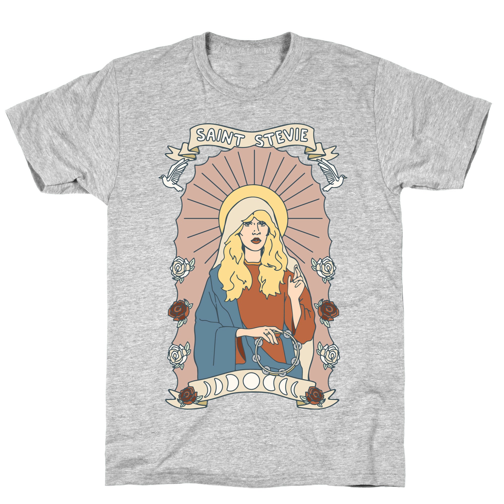 Saint Stevie Parody White Print T-Shirt