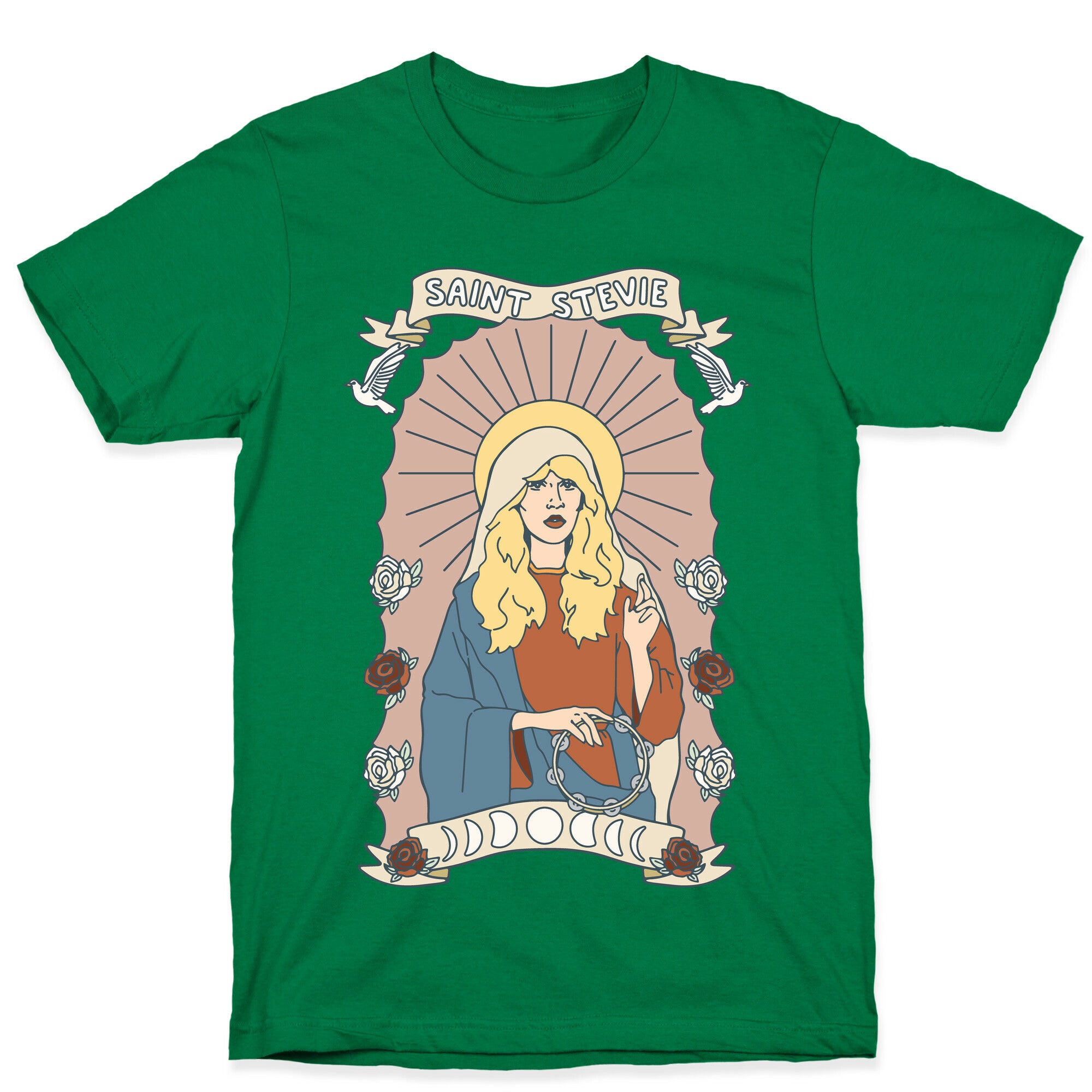 Saint Stevie Parody White Print T-Shirt