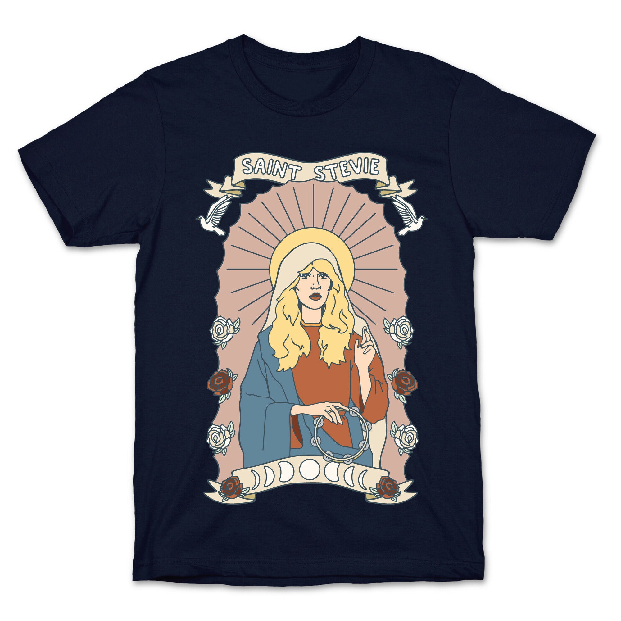 Saint Stevie Parody White Print T-Shirt