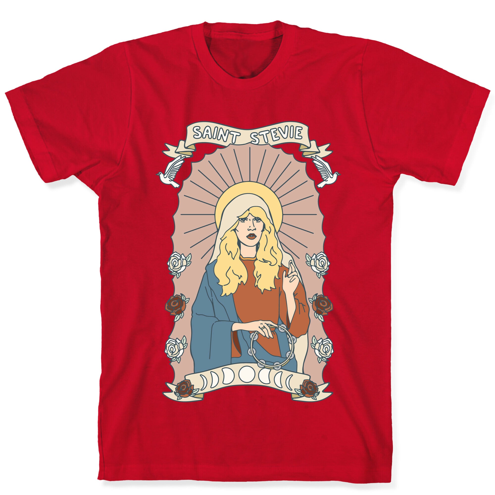 Saint Stevie Parody White Print T-Shirt