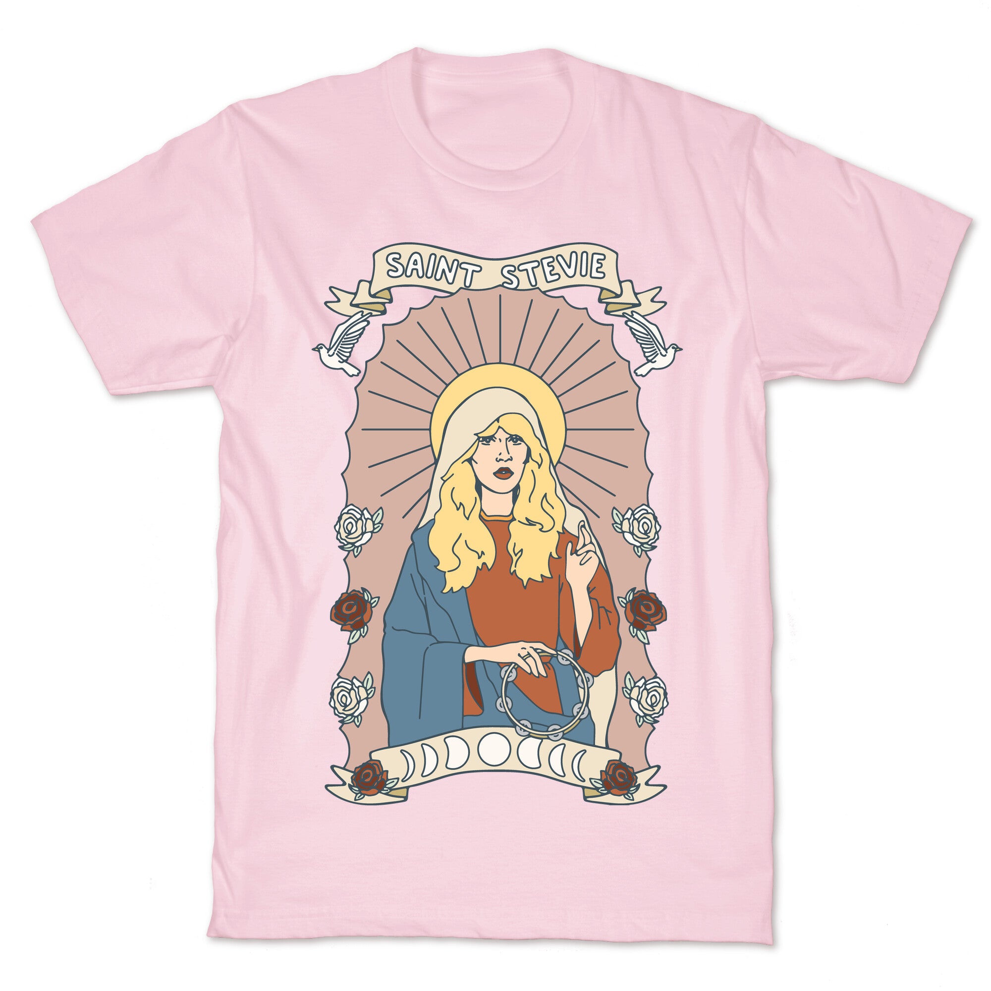 Saint Stevie Parody White Print T-Shirt