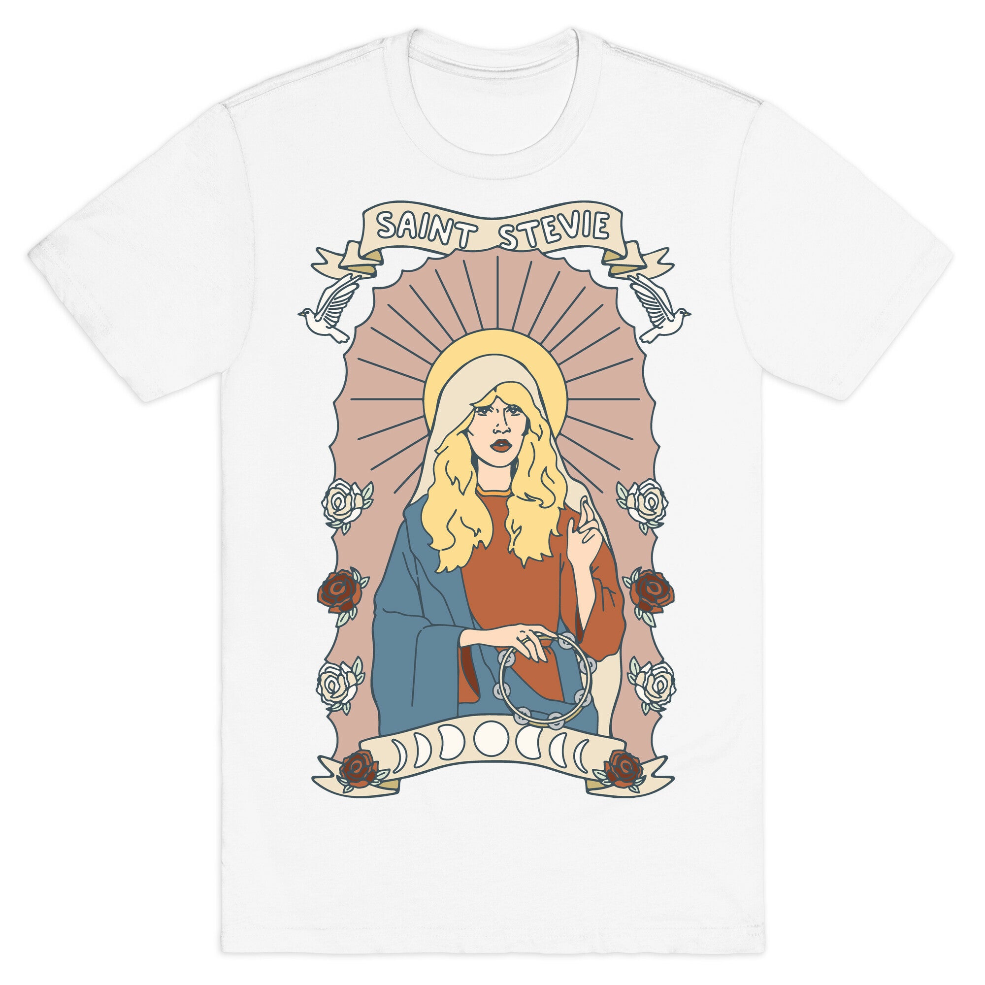 Saint Stevie Parody White Print T-Shirt