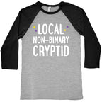 Local Non-binary Cryptid Baseball Tee