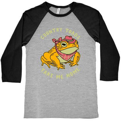 Country Toads Take Me Home Baseball Tee