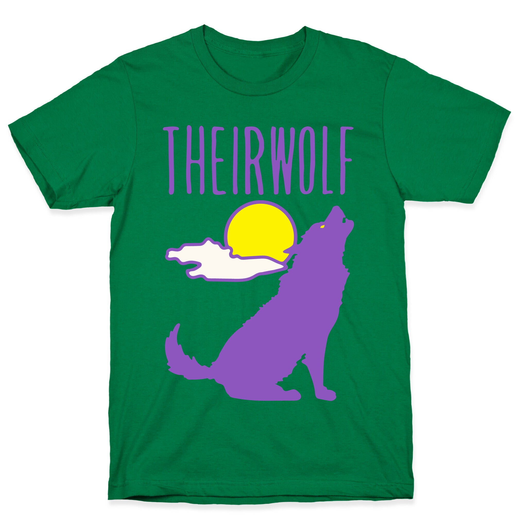 Their-Wolf Non-Binary Werewolf Parody White Print T-Shirt