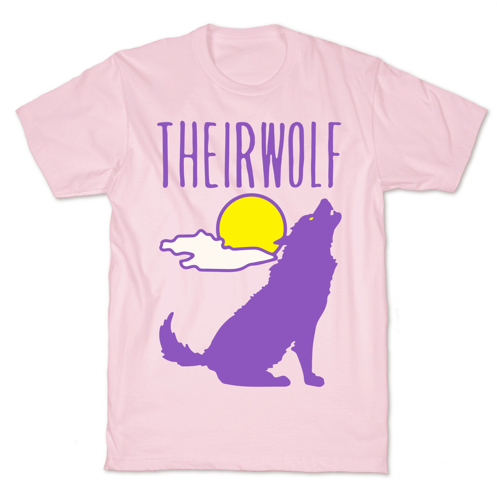 Their-Wolf Non-Binary Werewolf Parody White Print T-Shirt
