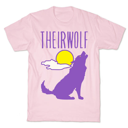 Their-Wolf Non-Binary Werewolf Parody White Print T-Shirt