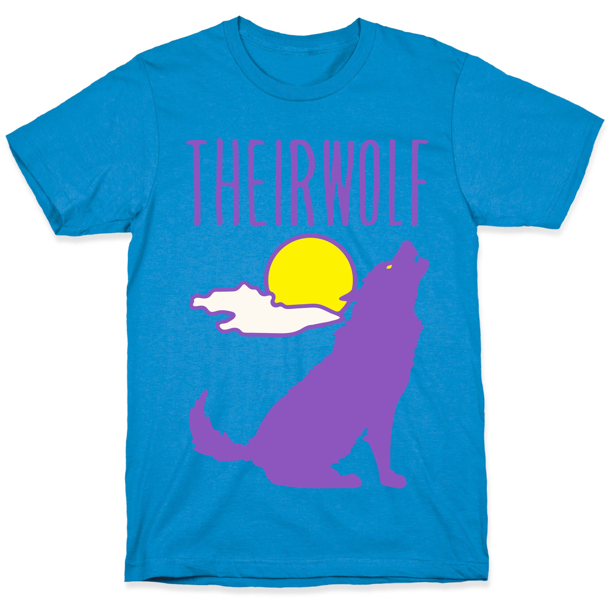 Their-Wolf Non-Binary Werewolf Parody White Print T-Shirt