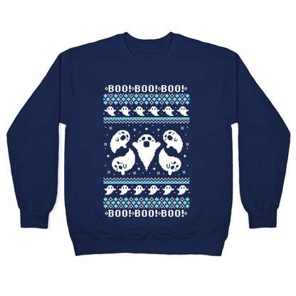 Spooky Ghosts Ugly Sweater Crewneck Sweatshirt