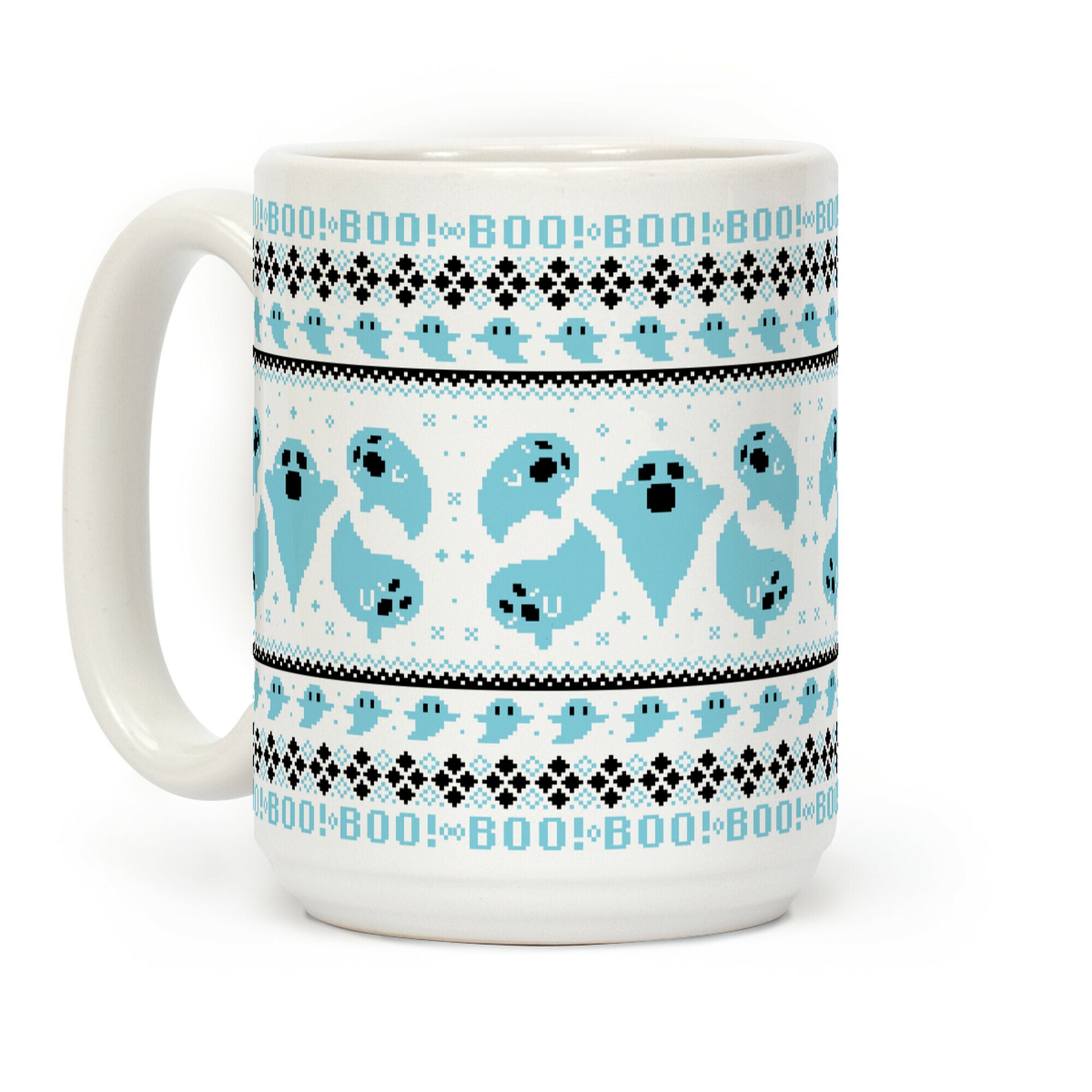 Spooky Ghosts Ugly Sweater Coffee Mug