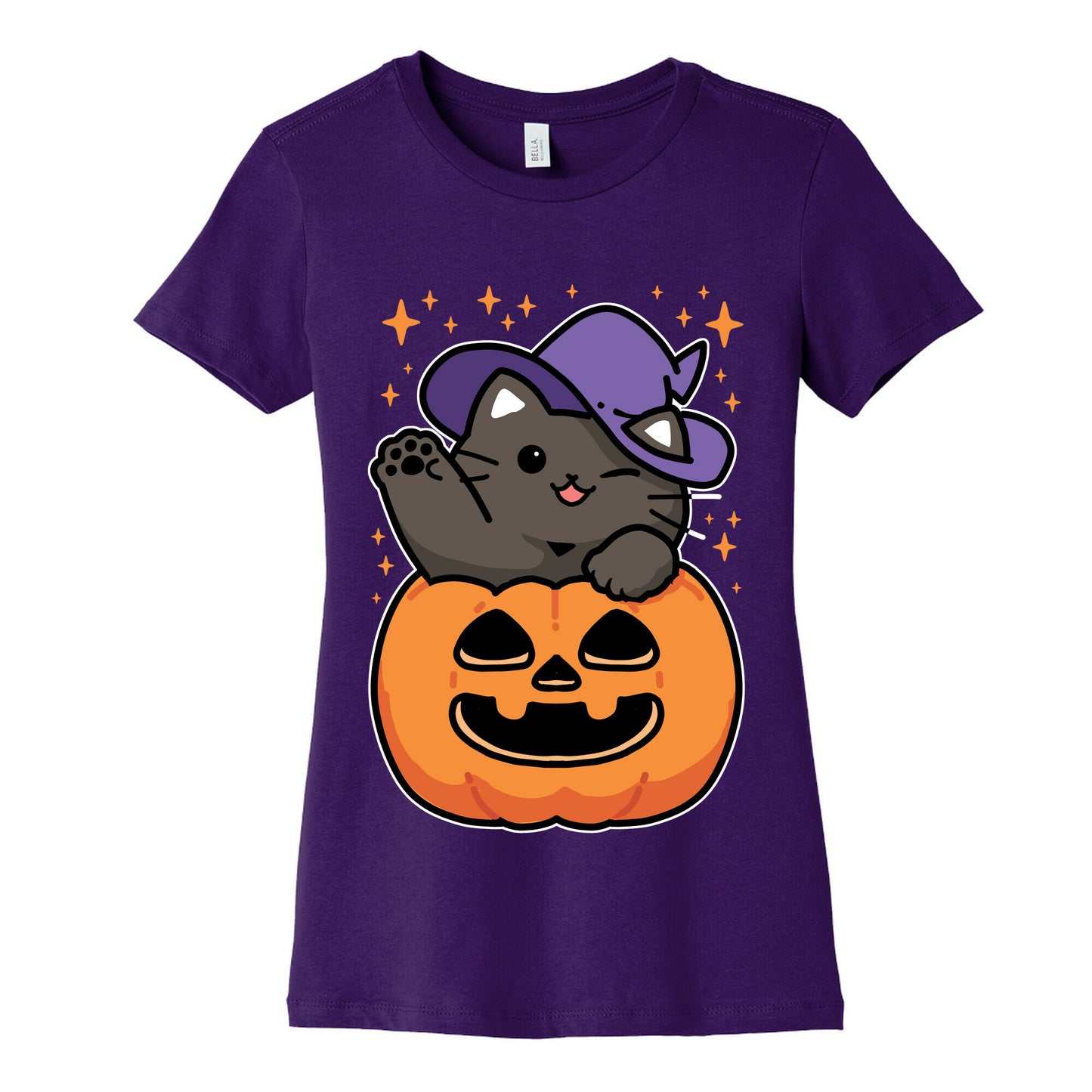 Cute Halloween Cat Women's Cotton Tee