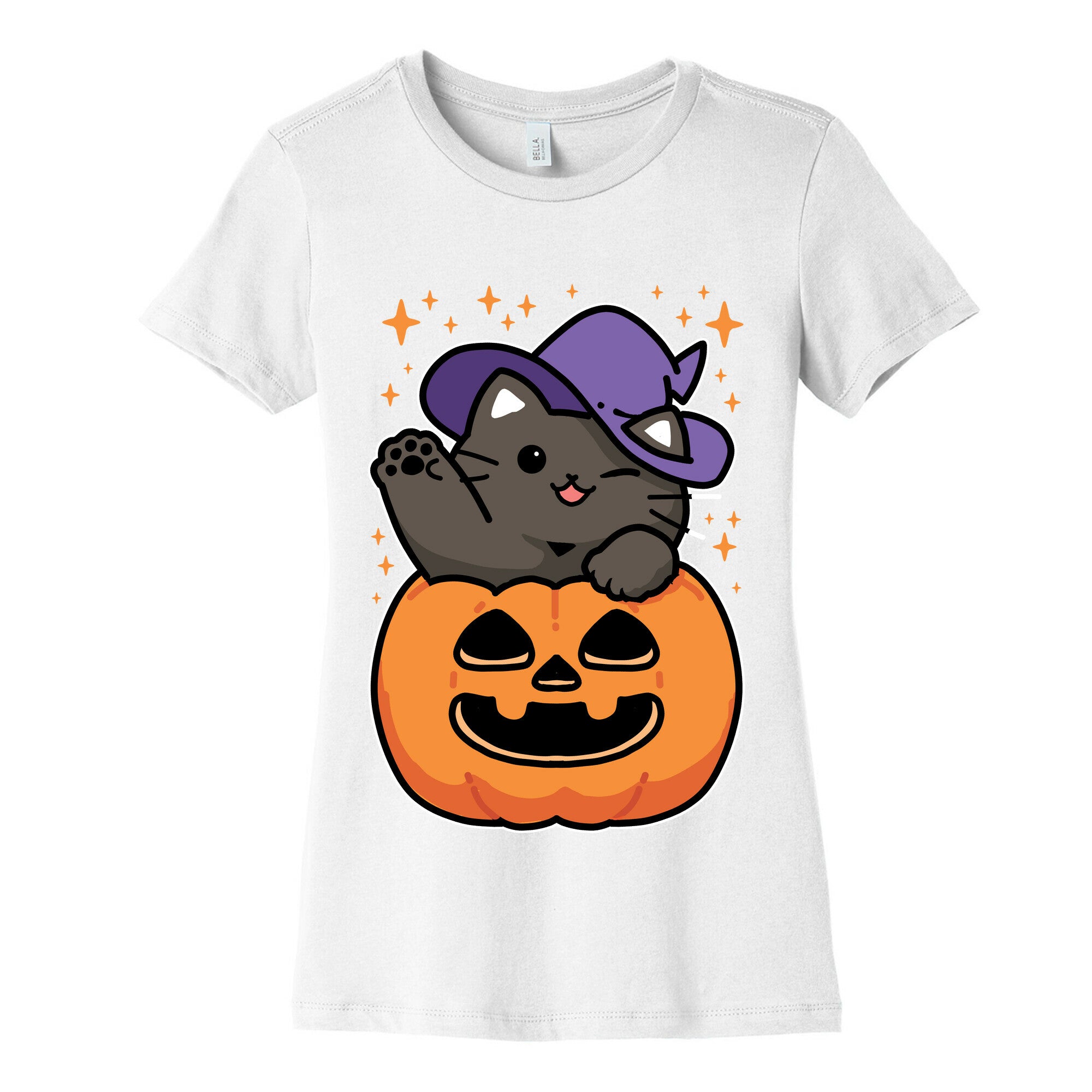 Cute Halloween Cat Women's Cotton Tee