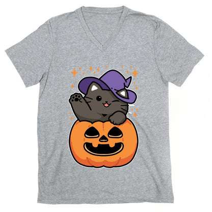 Cute Halloween Cat V-Neck