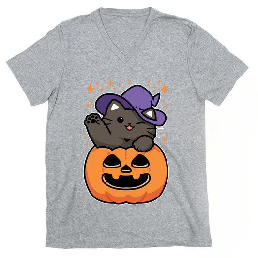 Cute Halloween Cat V-Neck