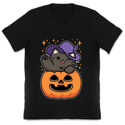 Cute Halloween Cat V-Neck