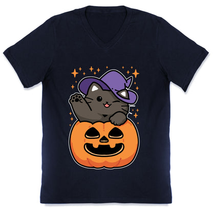 Cute Halloween Cat V-Neck