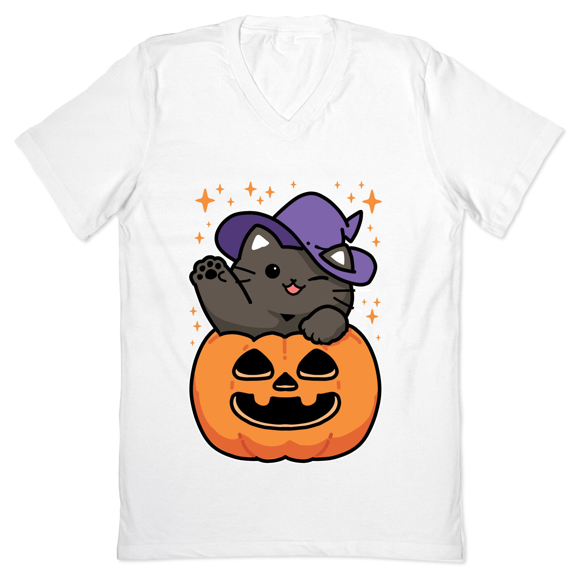 Cute Halloween Cat V-Neck