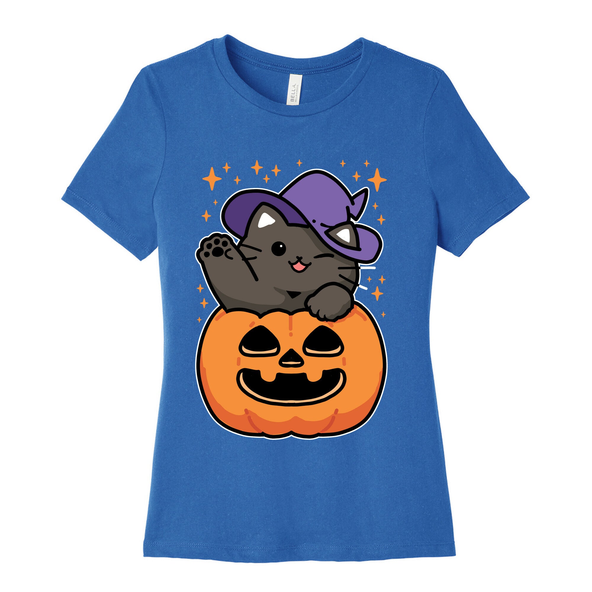 Cute Halloween Cat Women's Cotton Tee