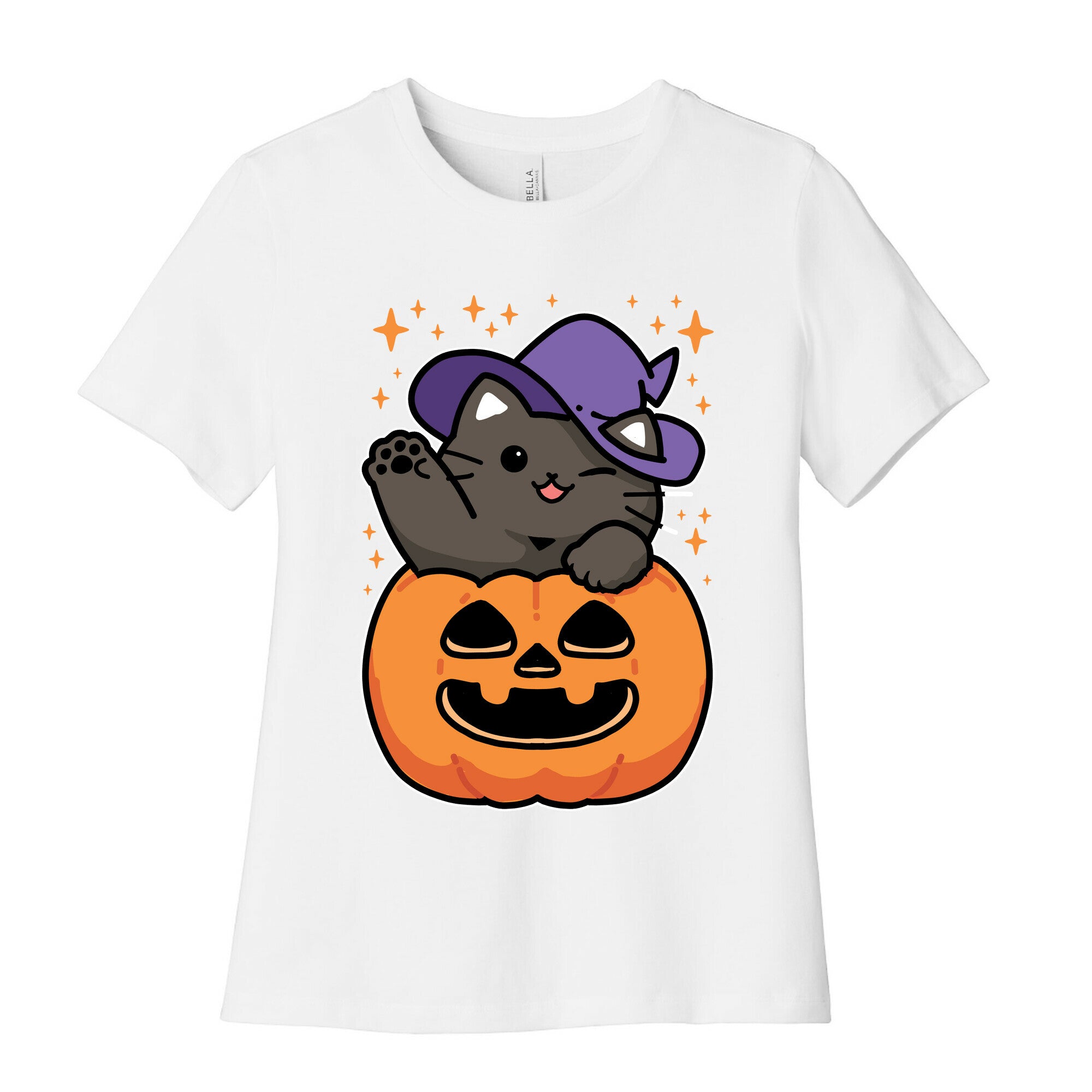 Cute Halloween Cat Women's Cotton Tee