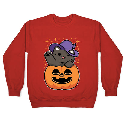 Cute Halloween Cat Crewneck Sweatshirt