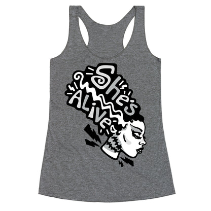 She's Alive Bride of Frankenstein Parody Racerback Tank