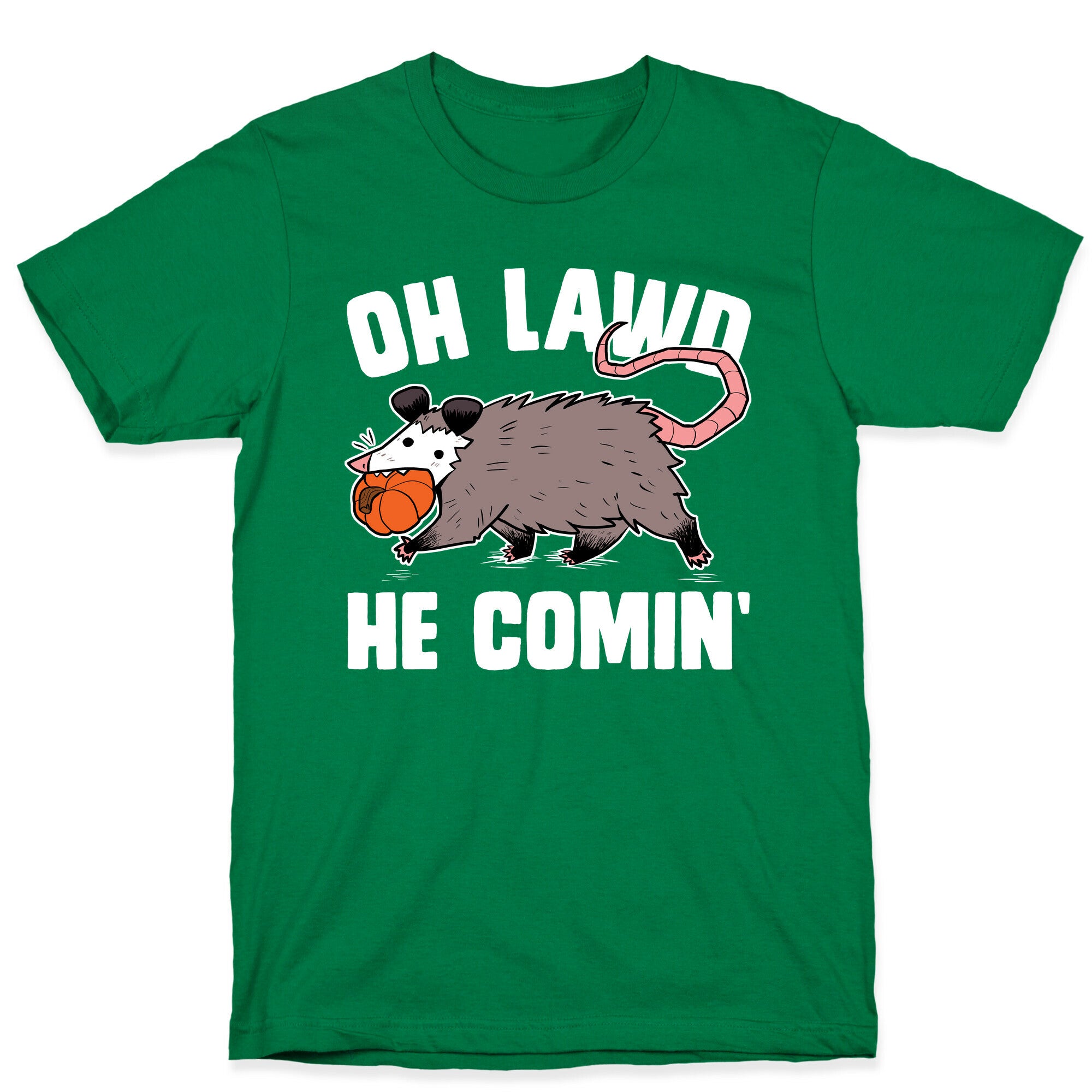 Oh Lawd He Comin' Pumpkin Possum T-Shirt