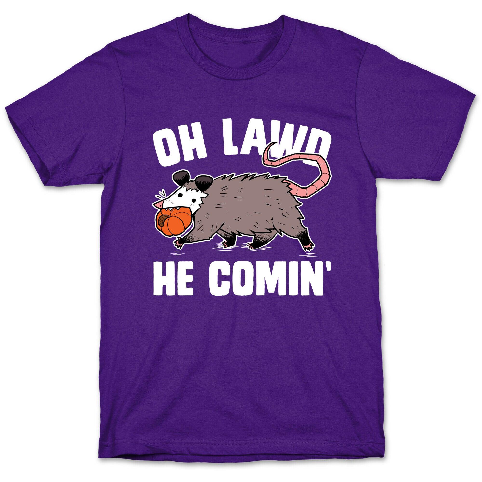 Oh Lawd He Comin' Pumpkin Possum T-Shirt