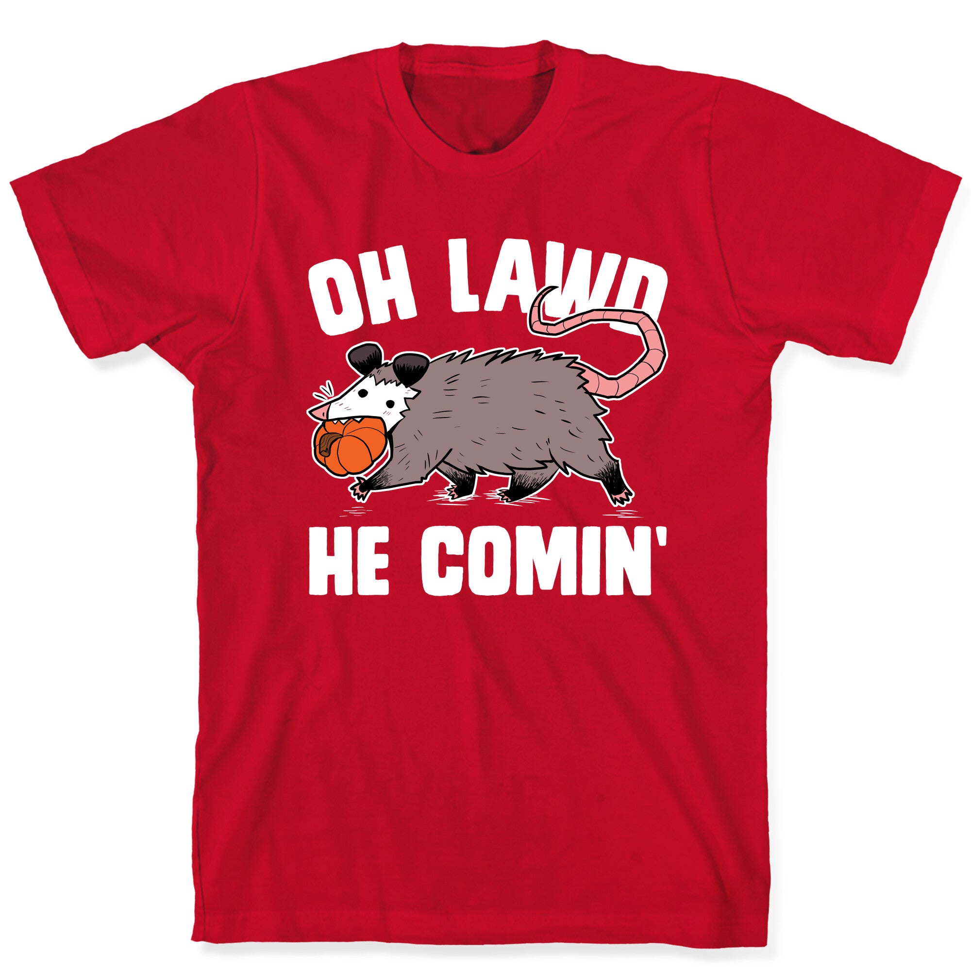 Oh Lawd He Comin' Pumpkin Possum T-Shirt